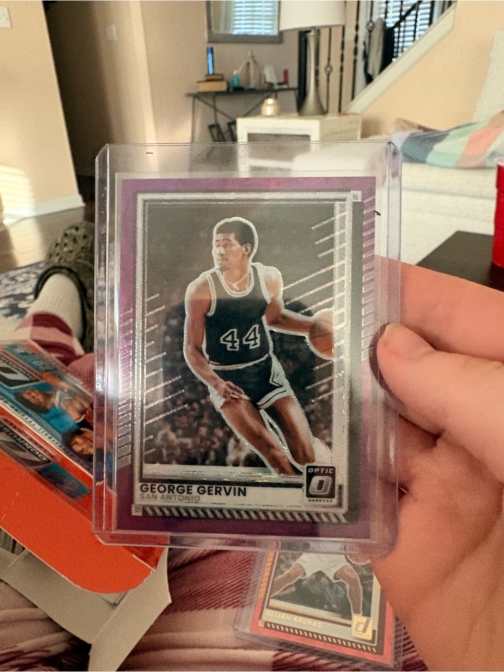 George Gervin Donruss Optic Basketball Trading Card - Purple Border